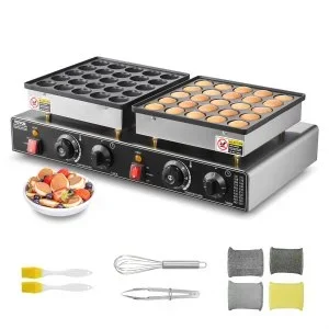 VEVOR Mini-crêpières hollandaises antiadhésives machine à crêpes Dorayaki 50 pcs