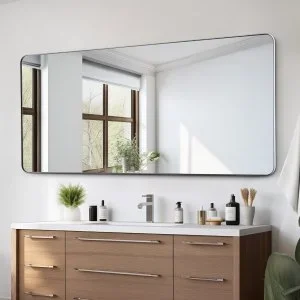 VEVOR Miroir Mural Rectangulaire 182,8×81,3 cm Contours en Alliage d&rsquo;Aluminium