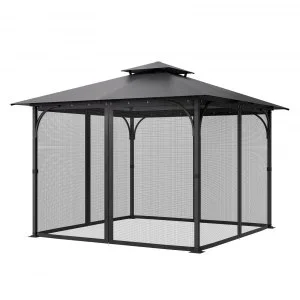 VEVOR Moustiquaire pour Tonnelle Jardin de 304,8×304,8×204,2 cm Filet Uniquement