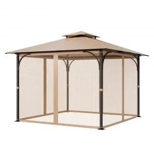 VEVOR Moustiquaire pour Tonnelle Jardin de 304,8×304,8×213,4 cm Filet Uniquement