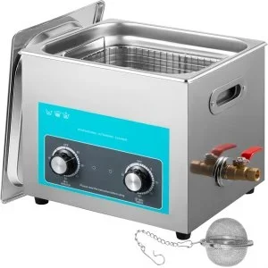 VEVOR Nettoyeur à Ultrasons avec Minuterie de Chauffage 10 L, Professionnel Nettoyeur à Ultrasons 220 V, Nettoyeur Ultrasons en Acier Inoxydable 40 kHz pour Nettoyage des Bagues de Lunettes Instrument
