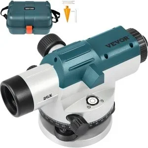 VEVOR Niveau Automatique Optique 26X Niveau Professionnel Chantier Ouverture 40mm Compensateur Magnétique Auto-Nivelant Précision Mise à Niveau 1,6 mm/30,5 m Outil Mesure étanche IP54 avec Mallette