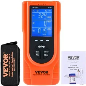 VEVOR numérique LCD 3-en-1 EMF mètre détecteur de rayonnement électromagnétique EF MF RF