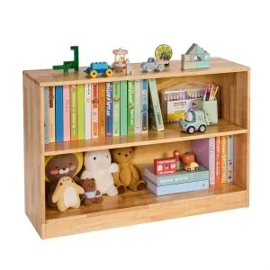 VEVOR Organisateur de jouets 900 mm, bibliothèque pour enfants à 2 niveaux, meuble de rangement à 2 compartiments, mobilier de garderie pour chambre, crèche, salon, entrée, école maternelle, marron