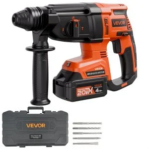 VEVOR Perceuse à Percussion sans Fil SDS-Plus 20 V 1200 tr/min 4 Fonctions