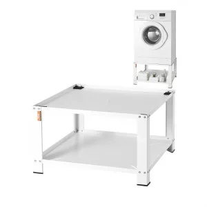 VEVOR Piédestal à linge avec étagère de rangement, 28″L x 28″ lx 16″ H, plate-forme de support pour laveuse et sécheuse, ajustement universel, capacité de 660 lb, base multifonctionnelle en acier robu