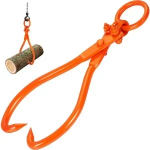 VEVOR Pince Forestière pour Troncs 457,2 mm Pince de Levage pour Bois Bûches Crochets 2 Griffes Pivotante Capacité de Charge 350 kg Pince à Bois en Acier pour Tracteurs VTT Camions Chariots Élévateurs