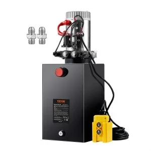 VEVOR Pompe Hydraulique DC 12 V 14 L Groupe Hydraulique Double Effet Débit d&rsquo;Huile 3,44 L/min Max. Pression de Décharge 22 MPa pour Camion à Benne Basculante Nacelle Élévatrice Remorque Levage Bennage