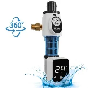 VEVOR Préfiltre à eau rotatif de 40 microns pour toute la maison, filtre à sédiments d&rsquo;eau de puits, 19 mm G-M + 25,4 mm G-M, débit élevé 4 T/H, pour systèmes de filtration d&rsquo;eau dans toute la maison