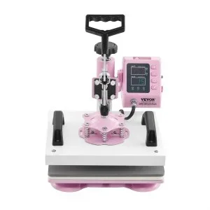 VEVOR Presse à Chaud pour T-shirts 30×25 cm Machine de Transfert de Chaleur Rose