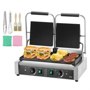 VEVOR Presse à Panini Sandwich Commerciale Gril Électrique Plateau 48,5×23 cm