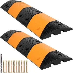 VEVOR Rampe de Protection Câble pour Allée Modulaire Caoutchouc Lot de 2 102 x 30 x 6 cm
