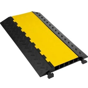 VEVOR Rampe de Protection de Câble Exterieur 35 x 4 mm Rampe de Cache-Câble 5 Canaux Passe Câble Sol Protecteur de Câble Sol Goulotte Passe Câble Couvre Câble Parking Entrepôt Concert Hôtel Scènes 88,9×50,8×5 cm