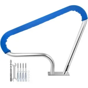 VEVOR Rampe Piscine Inox 98,9×81,3 cm Main Courante 113 kg Rail Barre d&rsquo;Appui de Piscines Tube 4,83 cm épaisseur 2 mm avec Housse Poignée 1,2 m 4 Ancres pour Sortie Entrée Piscine Spa Parc Aquatique