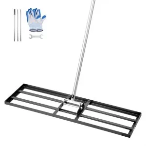 VEVOR Râteau de Nivellement de Pelouse 914 x 254 mm Manche 2130 mm pour Jardin