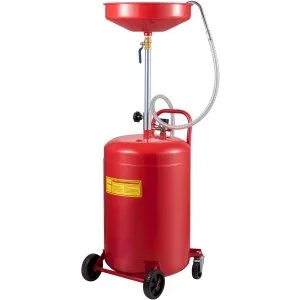 VEVOR Réservoir de vidange d’huile usagée, 80 L, récipient de vidange d’huile portable, drainage de transfert de carburant fluide, hauteur d’entonnoir réglable, avec roue pour retrait facile d’huile