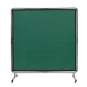 VEVOR Rideau de Soudage avec Cadre, 1,8×1,8 m Écran de Protection pour Soudure en Vinyle Ignifuge sur 4 Roues Pivotantes 2 Verrouillables, Rideau Mobile Professionnel pour Atelier, Industrie, Vert