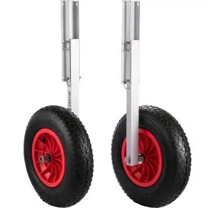 VEVOR Roue de Halage 1 Paire Charge 136 kg Roue de Mise à l’Eau 381 mm Roues de Transport pour Bateau Bras en Alliage d’Aluminium 4 Goupilles à Dégagement Rapide Bateaux Pneumatiques Annexes Dériveurs