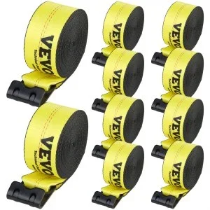 VEVOR – sangles de treuil pour camion, 4 « x 40′, avec crochet plat pour remorquage, paquet de 10, jaune