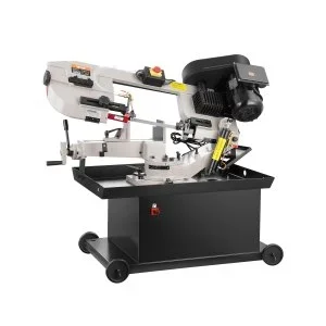 VEVOR Scie à ruban pour métaux 1,1 kW 7 x 8,25 po Capacité de coupe horizontale et verticale 4 vitesses Scie à ruban à vitesse variable 220 V Base rotative de 0° à 45° pour la manipulation de l&rsquo;acier, de l&rsquo;aluminium, du laiton, du bois et des plastiques