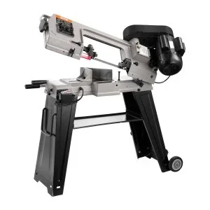 VEVOR Scie à Ruban pour Métaux Horizontale Verticale, Capacité de Coupe Rectangulaire 4 po x 6 po, avec Moteur 550 W 220 V, Réglage de l&rsquo;Angle 0-45°, avec Vitesse Variable, pour Métal, Bois, Plastique