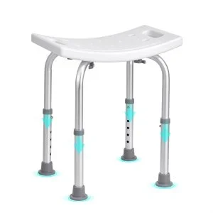 VEVOR Siège de Douche Antidérapant Hauteur Réglable 360-485 mm Tabouret de Douche Charge 158,8 kg Chaise de Douche en Alu et PE Aide à la Douche pour Personnes Âgées Femmes Enceintes Salle de Bain