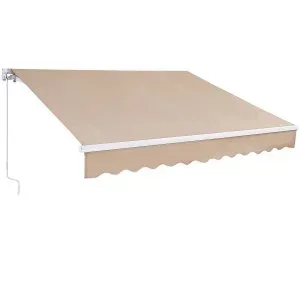 VEVOR Store Banne Manuel 3,6×3 m Auvent Rétractable Terrasse Extérieur 40°-90° Réglable Résistant au Vent/UV/Eau Auvent Pare-soleil Polyester avec Manivelle pour Patio, Arrière-cour, Jardin, Balcon