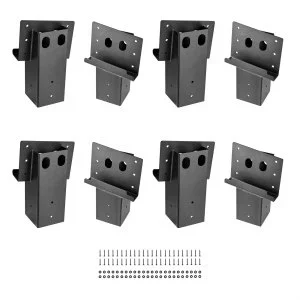VEVOR Support de Plateforme Surélevée pour Bois 88,9×88,9 mm 8 PCS Angle Composé