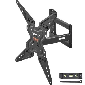 VEVOR Support Mural TV pour Écrans 66-139,7 cm Jusqu&rsquo;à 45 kg Fixation TV Murale Inclinable et Orientable Max. VESA 400×400 mm Accroche TV Mural à Plein Mouvement en Acier au Carbone Maison Bureau