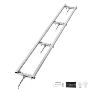 VEVOR Système de Guidage de Scierie sur Rail 274 cm Guide de Fraisage de Moulin à Scie à Chaîne 4 Barres Transversales Rail de Guidage pour Scierie Réglable en Aluminium pour Constructeurs Menuisiers
