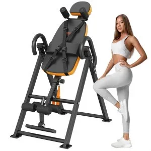 VEVOR Table d&rsquo;Inversion Pliable Banc d&rsquo;Inversion 136 kg Musculation Orange Noir