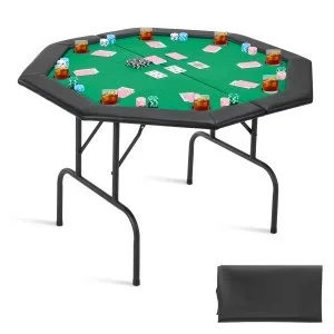 VEVOR Table de Poker Octogonale Pliable 126 cm pour 8 Joueurs Casino Blackjack