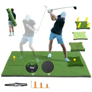 VEVOR Tapis de Frappe de Golf 4-en-1 Gazon Synthétique 152×122 cm Entraînement