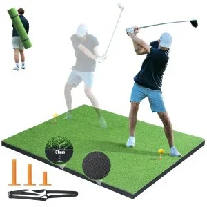 VEVOR Tapis de Frappe de Golf Gazon Synthétique 152×152 cm Entraînement au Golf