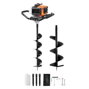 VEVOR Tarière à Essence 52 CC 1450 W Forets 150 mm 250 mm 3 Tiges d’Extension