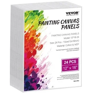 VEVOR Toile blanche pour peinture toile à peindre 305×406 mm pour enfant 24 pcs