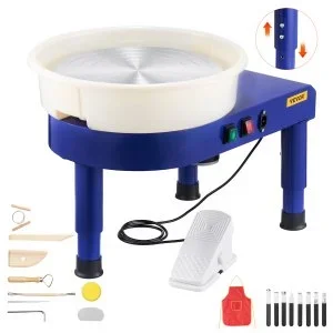 VEVOR Tour de Potier Roue de Poterie 35 cm Vitesse Réglable 60-300 tr/min Bleu
