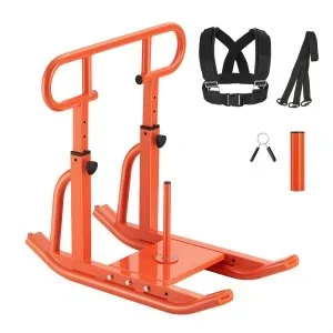 VEVOR Traîneau de Puissance Entraînement de Poussée et Traction Fitness Orange