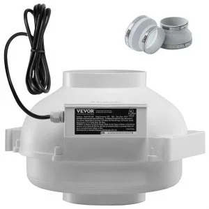 VEVOR Ventilateur d’Atténuation de Conduit en Ligne 98-114 mm 380 CFM