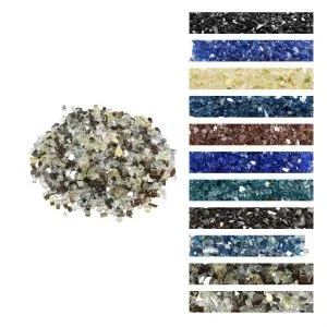 VEVOR Verre de Feu pour Braséro Foyer Gaz 4,5 kg 12,7 mm Doré Transparent Cuivre