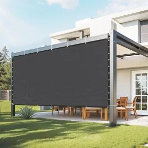 VEVOR Voile ombrage 90 % toile pare-soleil en PEHD 140 g/m² 3050 x 3660 mm noir