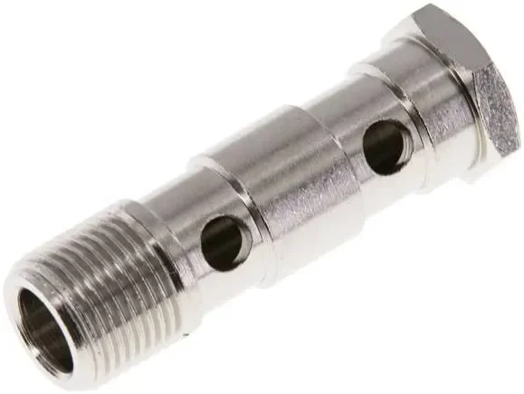 Vis creuse, 2 fois G 3/8″-53,5mm, laiton nickelé