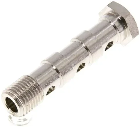 Vis creuse, 3 fois G 1/4″-58mm, laiton nickelé
