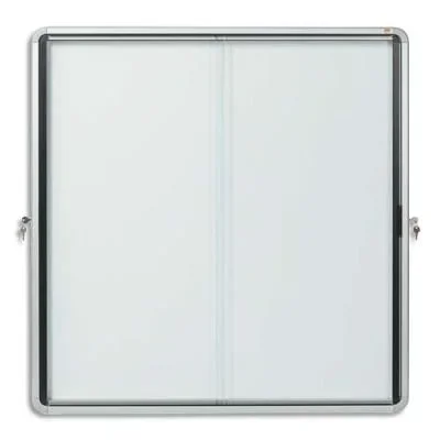 Vitrine d&rsquo;intérieur coulissante Nobo – fond métal – pour affichage de 3 x 6 feuilles A4