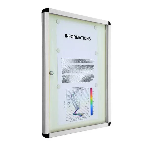 Vitrine ext?rieure fond m?tal cadre anodis?