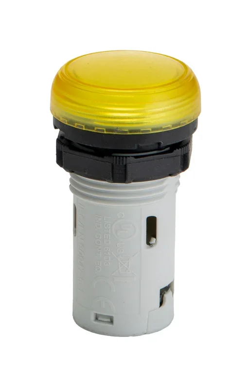 Voyant lumineux LED Lovato Jaune 48V, Ø découpe 22mm, Montage panneau, Platine, IP66, IP67, IP69K