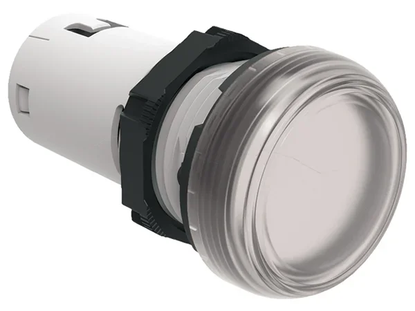 Voyant lumineux LED Lovato Transparent 230V, Ø découpe 22mm, Montage panneau, Platinum, IP66, IP67, IP69K