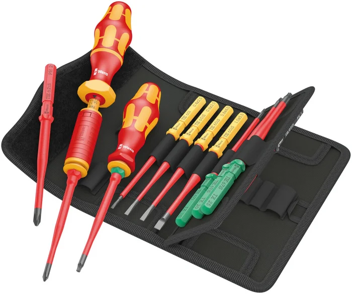 Wera 05006609001 16 pièces Kraftform Kompakt VDE 16 Torque 1.2-3.0 Nm Extra Slim 1 Tool Finder Changer set in case