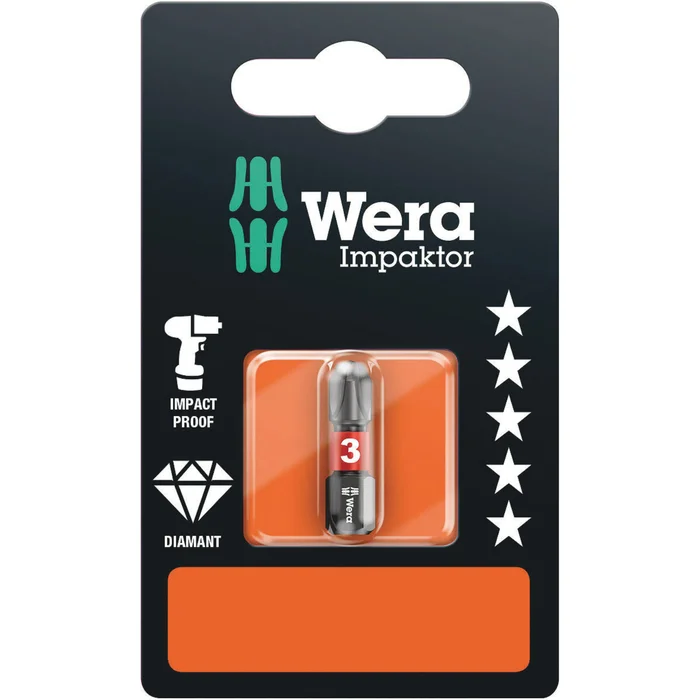 Wera 851/1 Embouts IMP DC SB Impaktor, PH 3 x 25 mm