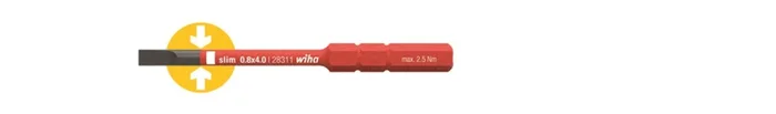 Wiha 34580 Embout fente – 4 x 75 mm – 2,5 Nm